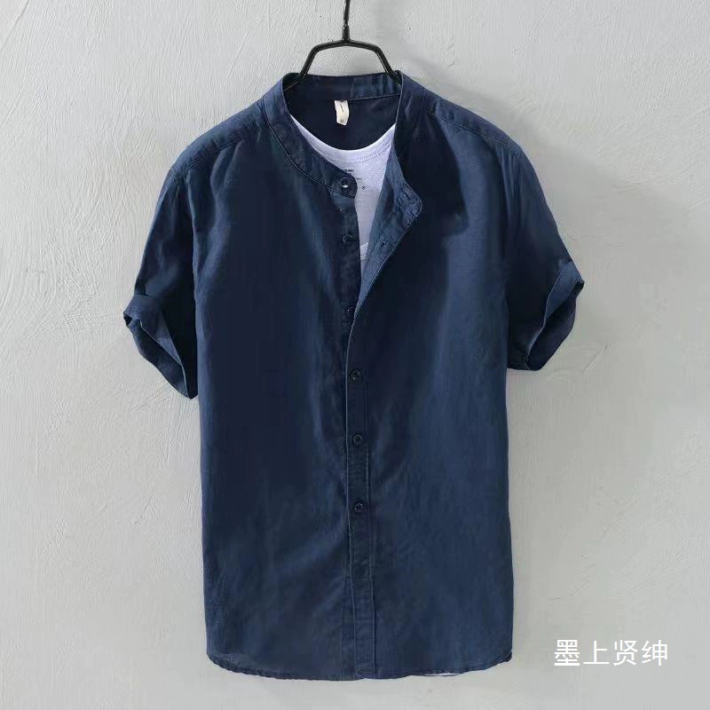 Летняя тонкая мужская рубашка сoversize, хлопок и лен