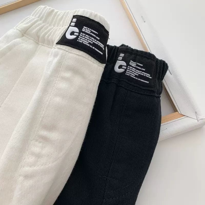 Pantalones para niños, pantalones casuales para bebés, primavera y otoño, primavera y otoño, estilo coreano para niños, pantalones callejeros, pantalones sueltos, pantalones antiguos
