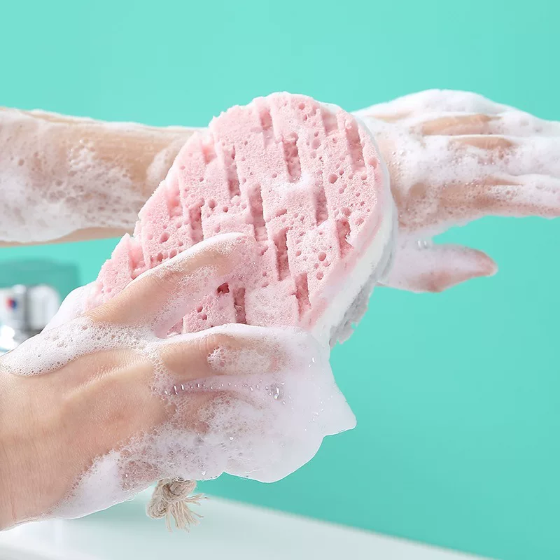 Двусторонняя мочалка для ванны с эффектом пилинга, шар для ванны с увеличенной толщиной, три цвета