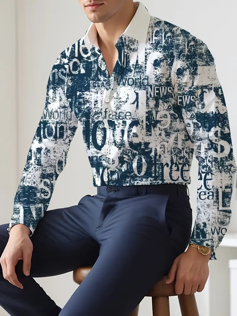 Productos europeos American Cross-border 2025 nueva tendencia de la moda casual de alta calidad cool guapo camisa de manga larga MB12