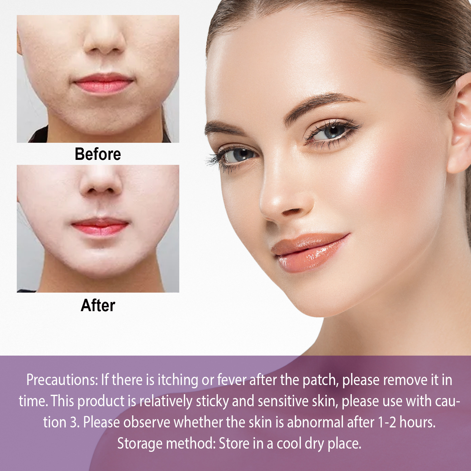 EELHOE Face Lifting Patch, Tightening Face Double Chin Lifting Patch, V-Face Melon Seed Face Invisible Lifting Patch