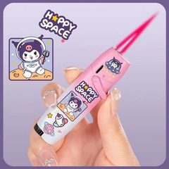 The same Sanrio internet celebrity metal inflatable windproof lighter with anime cute strawberry bear and purple flames