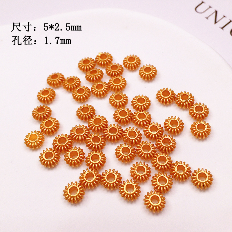S925 Silver Gold-Plated Small Spacer Beads, Loose Beads, Accessories for Bracelets, Necklaces, String Decorations, DIY Handmade