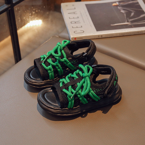 Candy-Colored Kids' Sandals with Mesh Fabric, Breathable  Summer New Arrival — Soft-Soled Girls' Beach Shoes & Boys' Shoes in Korean Style
