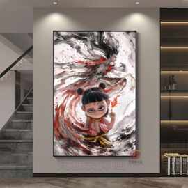 哪吒2之魔童闹海装饰画敖丙申公豹海龙王动漫风客厅挂画电影海报