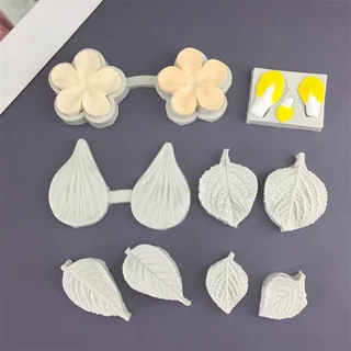 DIY 翻糖花叶子仿真纹路脉络花朵蛋糕烘焙硅胶模具食品级工具装饰
