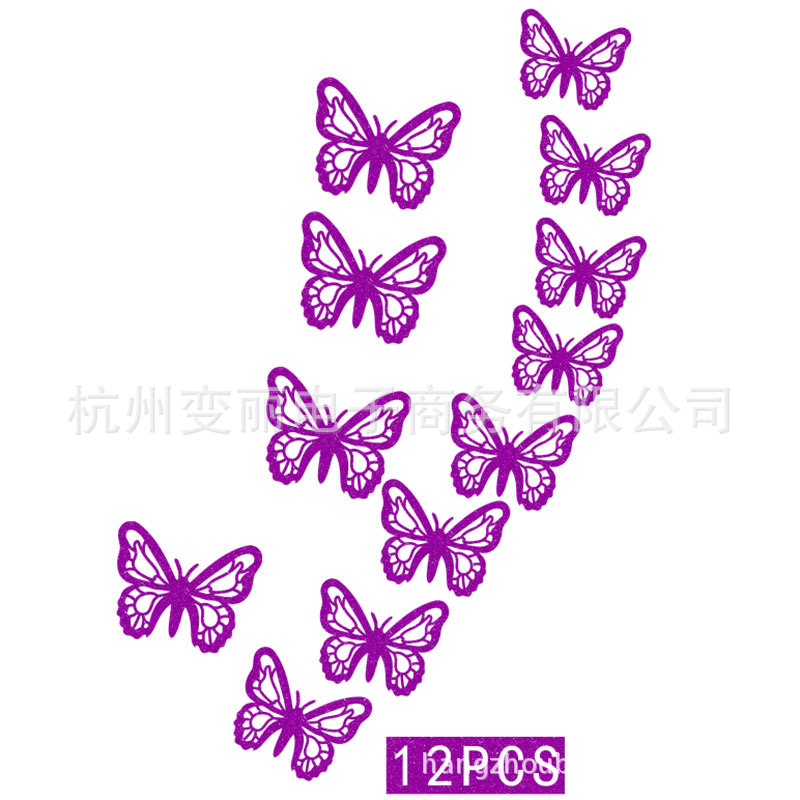 Mariposa brillo 3D pegatinas de pared sala de estar dormitorio autoadhesivo refrigerador decoración creativa pared de la habitación de los niños