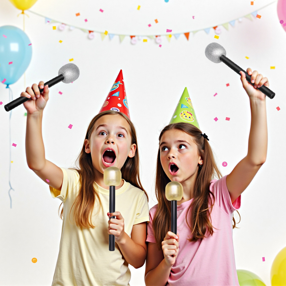 Decoración de Halloween Micrófono falso Micrófono de canto Accesorios de baile espectáculo de fiesta Micrófono de juguete para niños