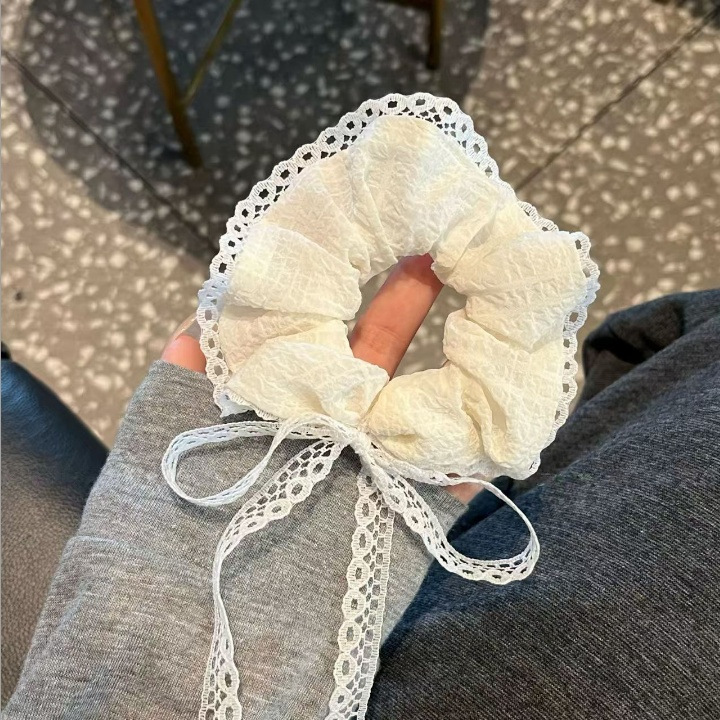 少女心樱桃大肠发圈韩系蕾丝头绳高级感温柔丸子头皮筋发绳女特|undefined