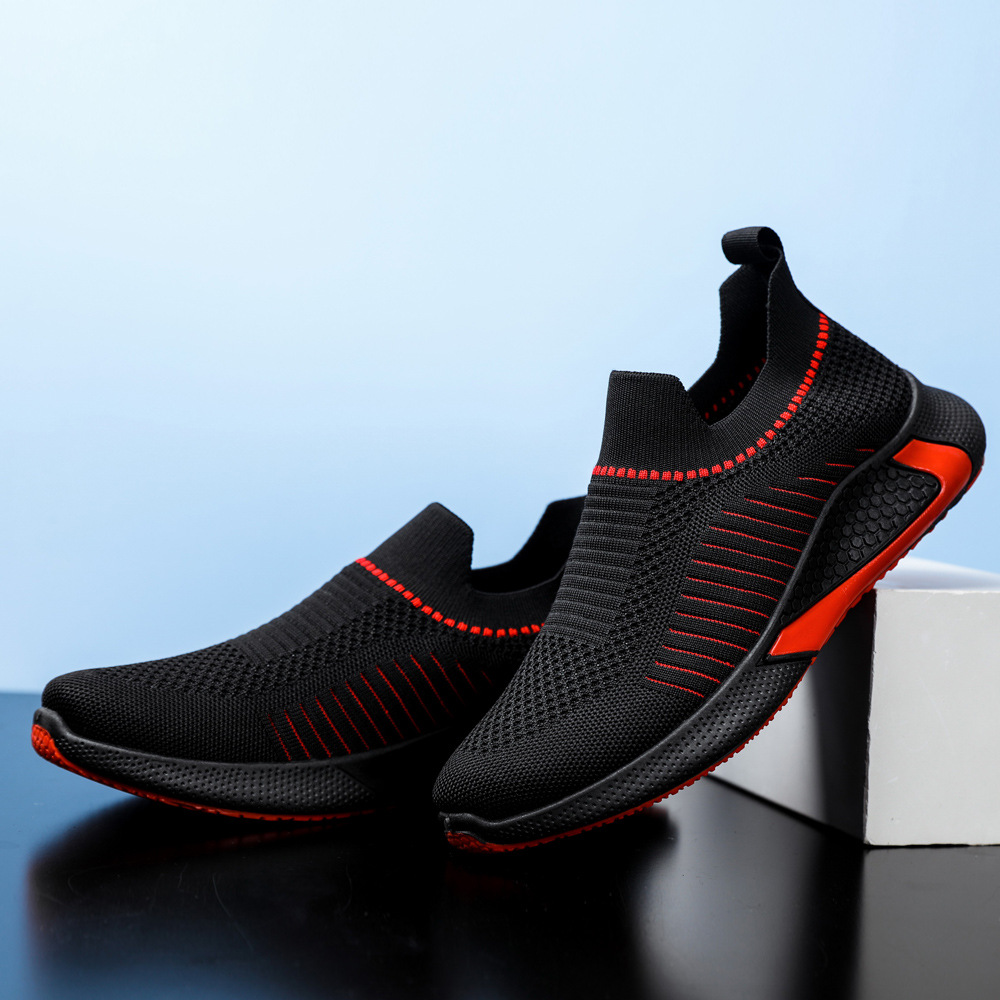 New Men's Large Size Breathable Sneakers Fashion Trend Casual Slip-On Lazy Shoes_voghion.com