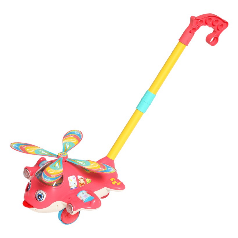 Carro de juguete para niños grande bebé niño mano empuje avión juguete bebé educación temprana historia máquina empujar música