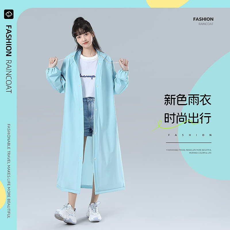Non-Disposable Portable Adult Card Raincoat Wholesale Price Eva Poncho Outdoor Transparent One-Piece Kidsren's Raincoat