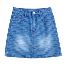 清仓特价现货！蓝色休闲牛仔短裙女夏季新款小个子半身裙子732