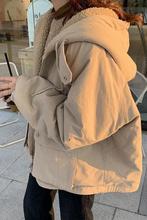 加厚两面穿羊羔毛外套女ins学生韩版宽松秋冬新款原宿工装棉衣潮