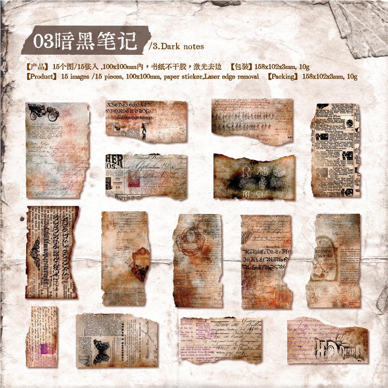 Detalles de la serie de pegatinas retrógradas retrógradas inglesas cuentas de mano diy pegatinas decorativas de fondo