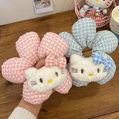 可爱少女猫咪花朵大肠发圈女甜美扎头发绳温柔丸子头绳高弹力发饰