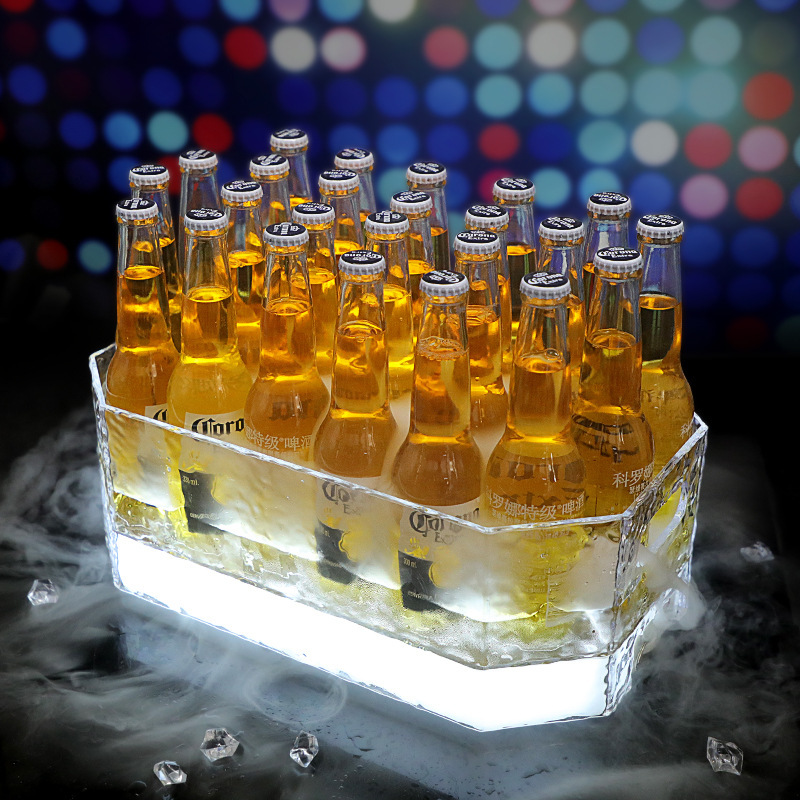 バーktv発光氷桶八角形石紋氷封24本プラスチックビール飲料カクテルシャンパン桶|undefined