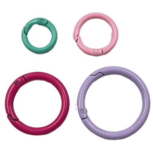 Colorful alloy paint spring buckle round open spring ring ring buckle headphone keychain diy jewelry accessories
