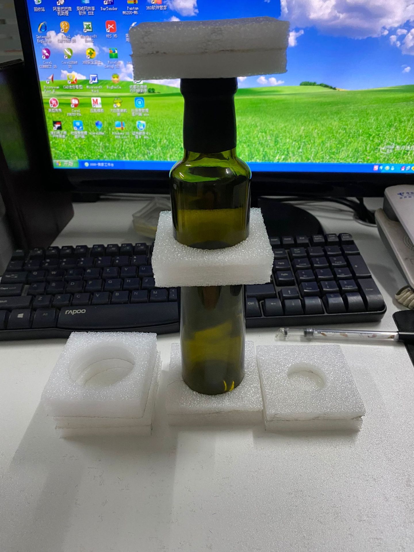 厂家供应白色珍珠棉瓶子快递包装泡沫/橄榄油瓶子防震包装