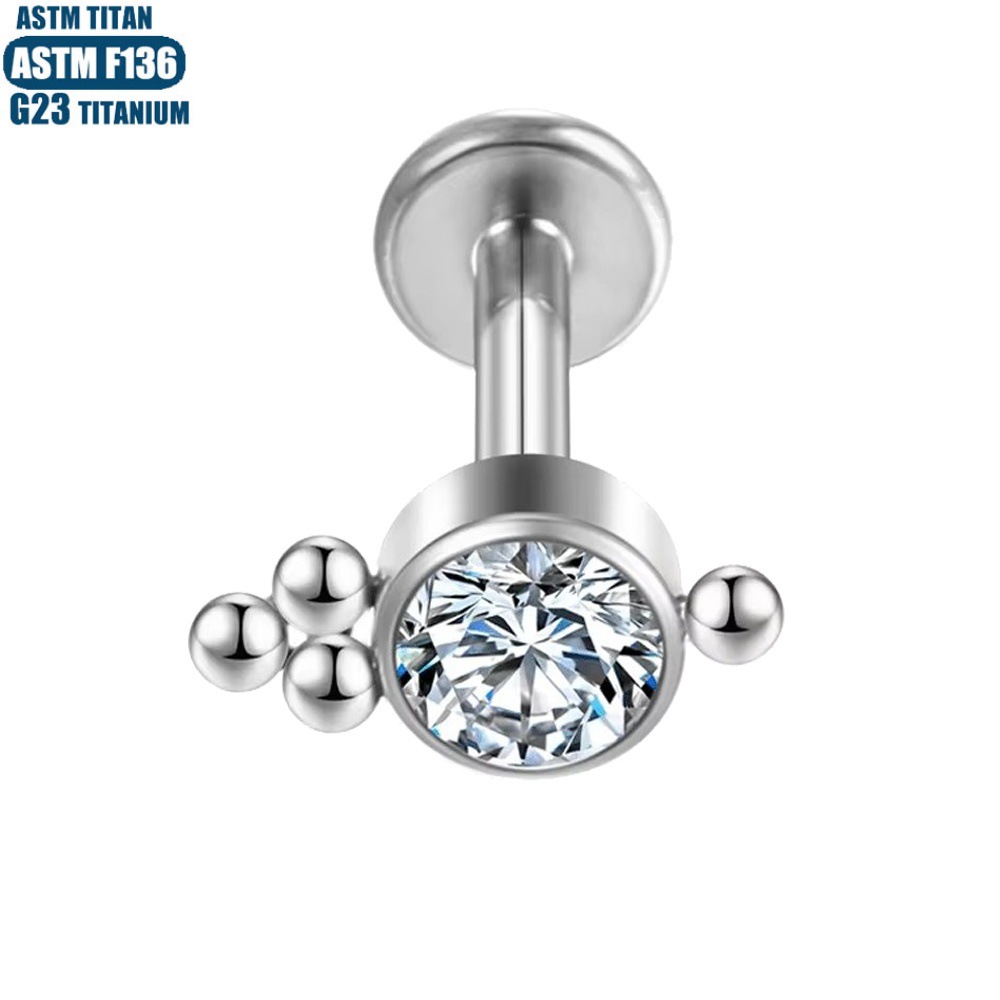 Pointed titanium steel lip stud product view
