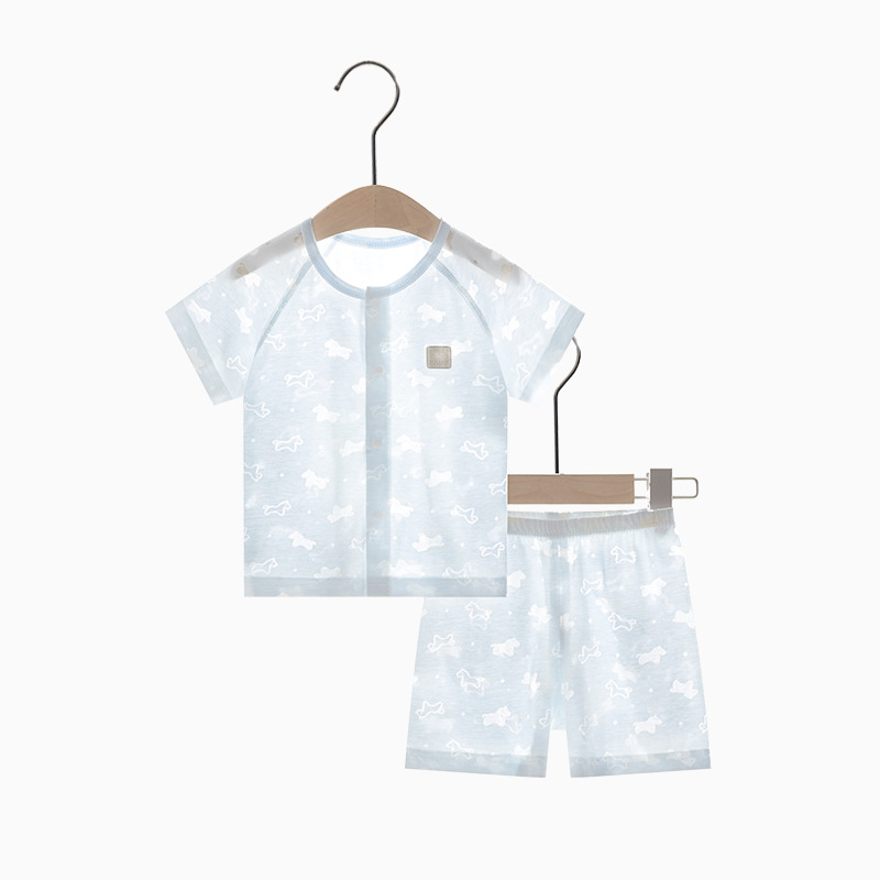 Bebé de manga corta traje de verano niño niña niño ropa delgada niños cardigan split dos piezas conjunto Bebé Ropa de verano