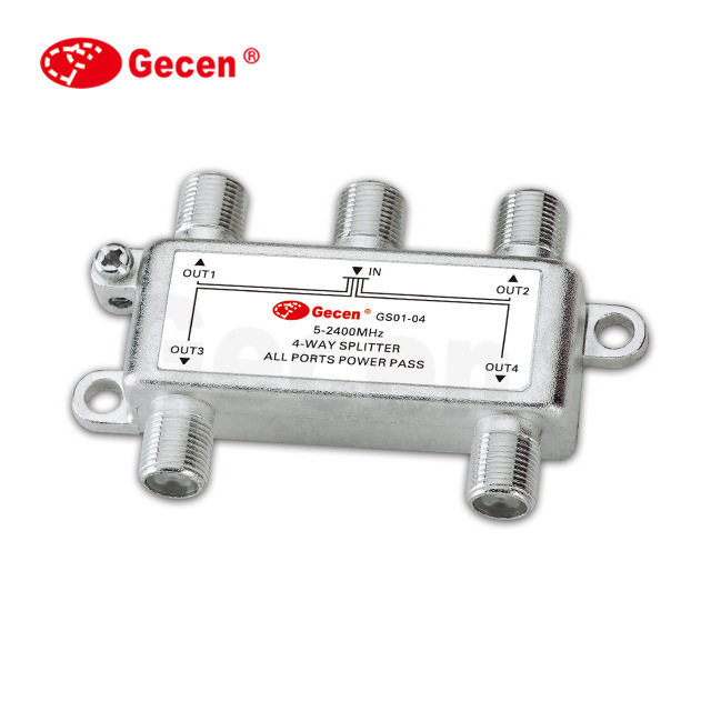 Gecen佳讯Sat 4way Splitter4路卫星信号功分器 GS01-04四分配器