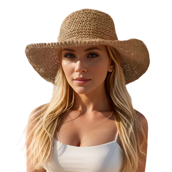 Cross-border Amazon Hot Straw Hat Hand-woven Women's Travel Hat Breathable Anti-ultraviolet Beach Sun Hat