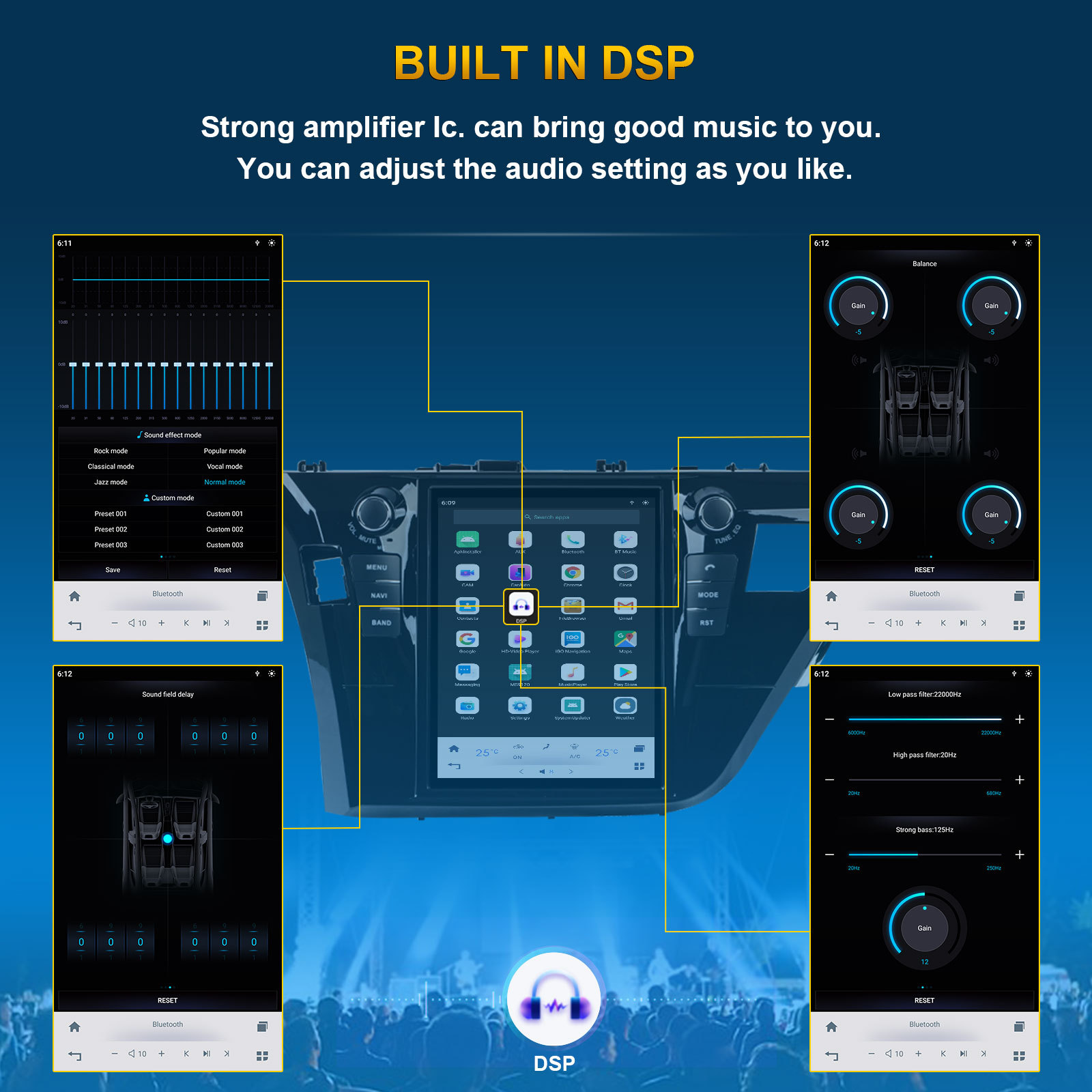 Vertical Screen 10.4 inch Car Smart Navigation Android for Toyota Corolla 2013-