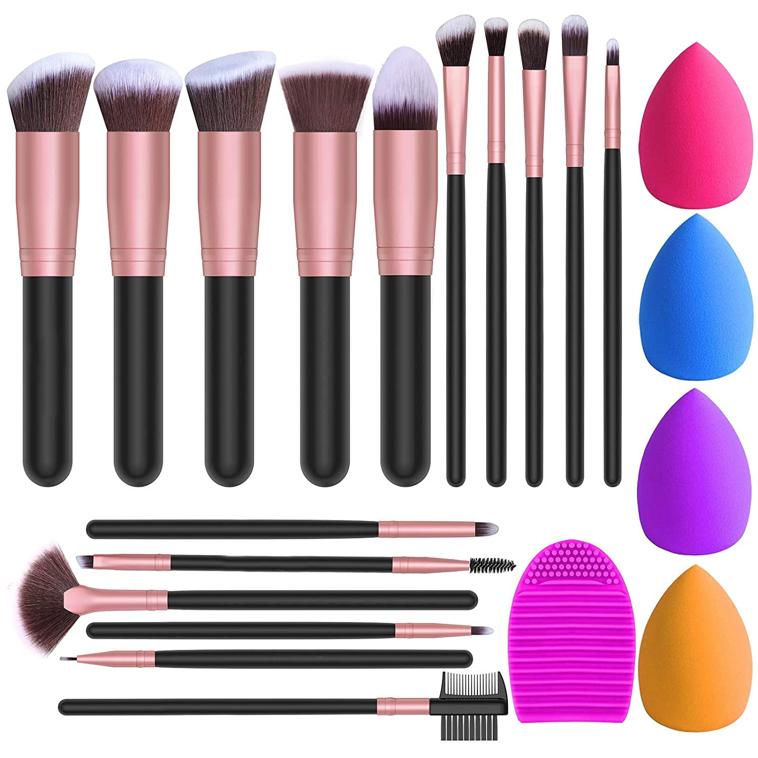 Amazon transfronterizo 16 pinceles de maquillaje Traje + cuatro soplo de polvo + lavadora de cepillo