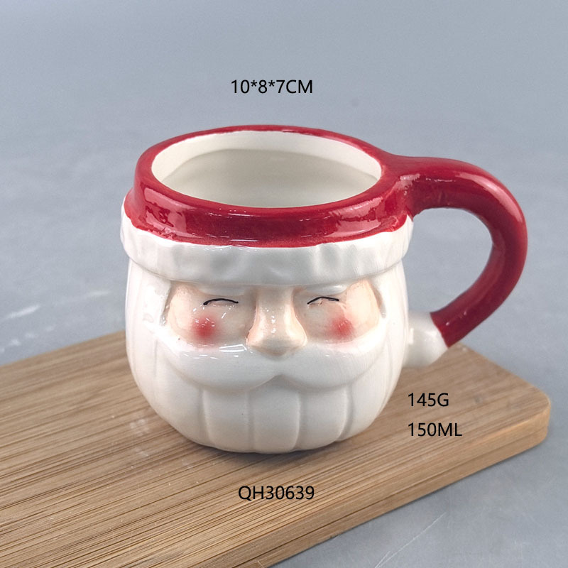 Taza de agua en stock, taza de café navideña, taza de cerámica con diseño de hombre de jengibre, con dibujos animados en el interior, regalo navideño