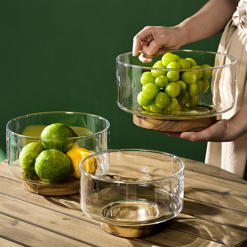 Lychee Sea Glass Fruit Plate Wholesale Home Simple Fashion Wooden Fruit Snacks Nuts Light Luxury New Year Fruit Plate