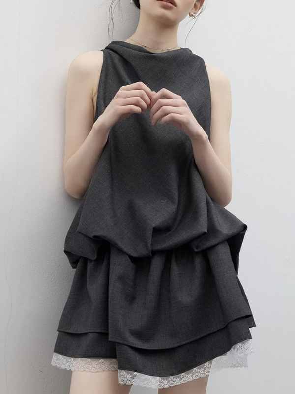 FUSSED 25SS インテリジェントロマンス_ドレープバブルスーツドレス|undefined
