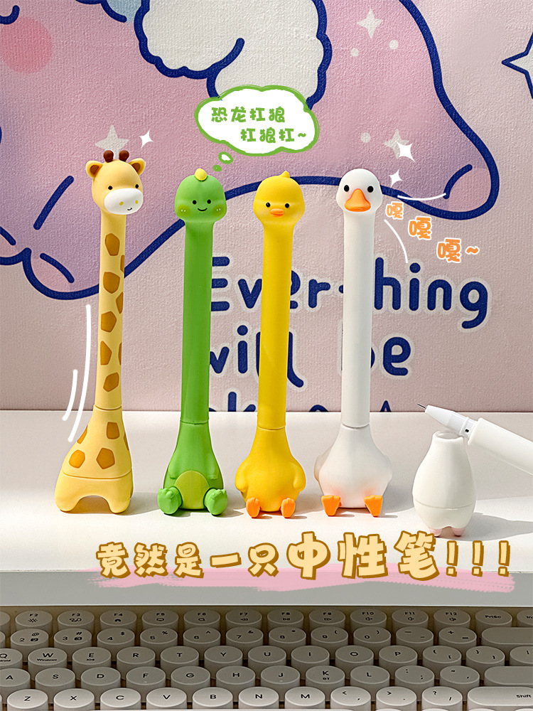 Cartoon cute high quality quick dry black rollerball pen with…