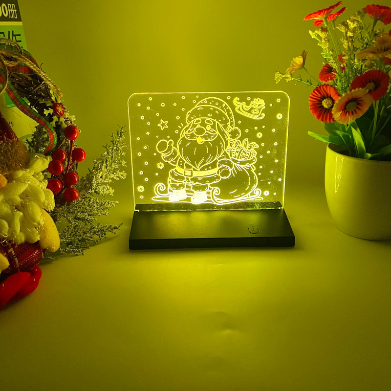 Dormitorio acrílico lámpara de noche atmósfera regalo elemento de Navidad toque colorido control remoto lámpara USB de escritorio