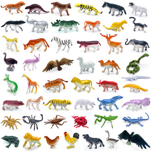 Cross-Border 96 Models 1.0-3.3inch -8Cm Solid Plastic Poultry Mini Animal Archaeological Model Toys Wholesale