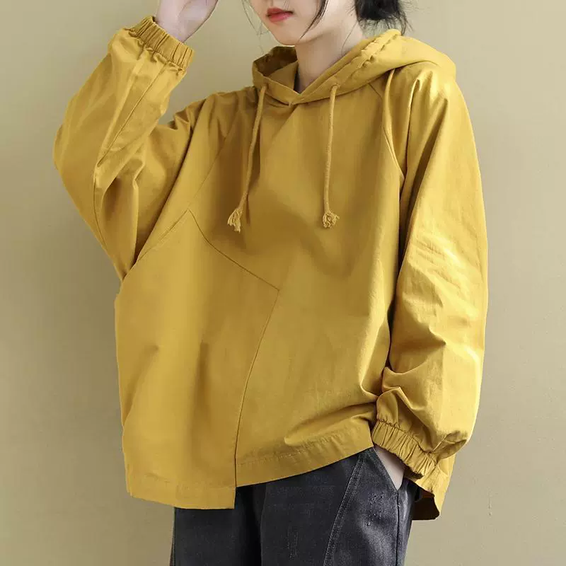 Autumn long-sleeve, hoody, sweatshirt, plus size, drawstring