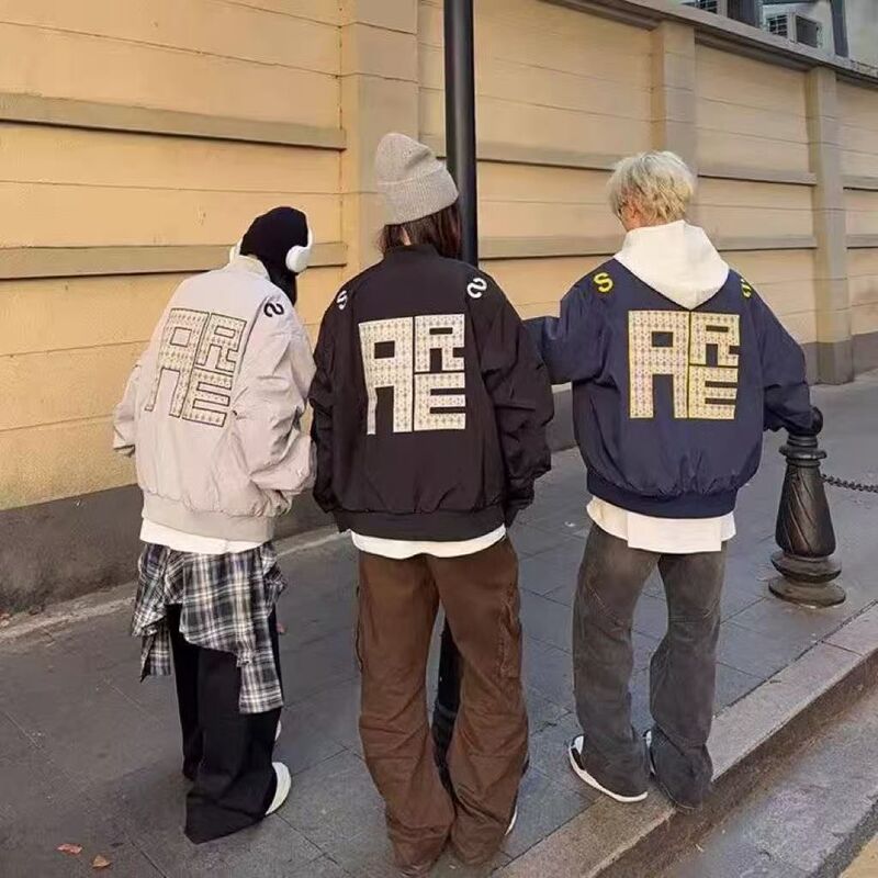 High-Quality American-Style Trendy Brand Jacket for Women, Autumn and Winter, Loose Fit, Slimming, Fashionable, Versatile, Stylish, Simple, Elegant, Wholesale