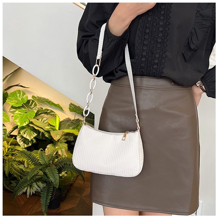 New Handheld Small Bag Single Shoulder Bag Fashionable Retro 2024 Corduroy Underarm Stick Bag Handbag for Women_voghion.com