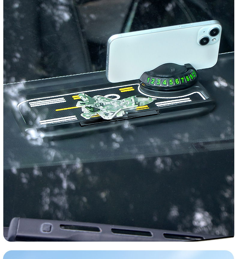 Bevis Three-In-One Anti-Slip Mat Car Mobile Phone Holder Parking Number Plate Car Multi-Function Navigation Holder