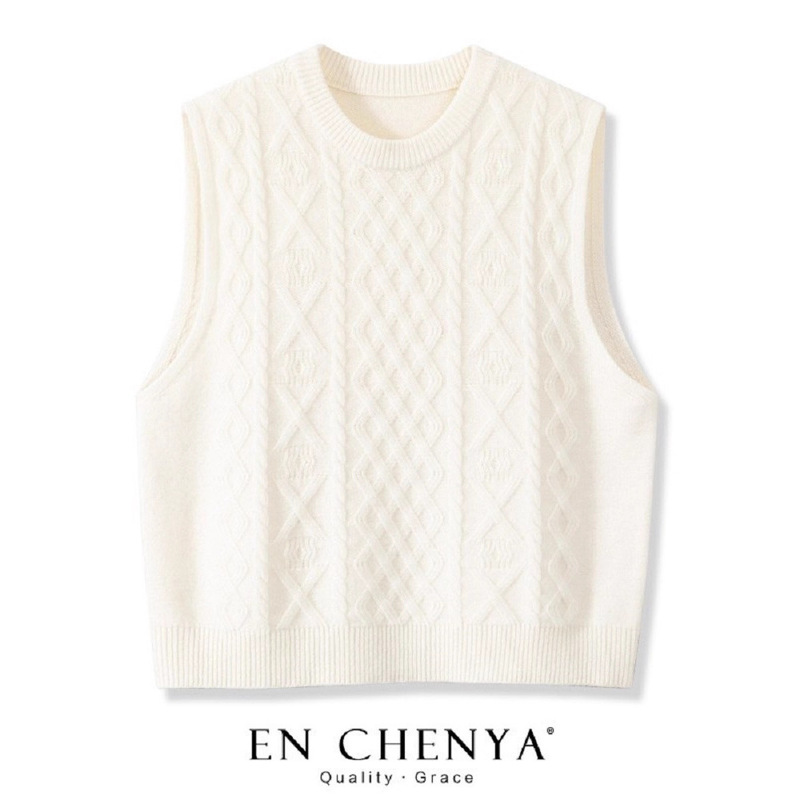 Clearance Sale ~ European Wool Knitted Vest for Women, Suitable for Layering in Autumn and Winter, Round Neck Sweater Vest