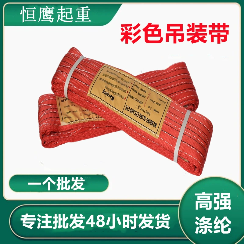 Завод Оптовая Продажа Слинг 2T3t плоская двойная пряжка полиэстер высокая прочность кран слинг цвет слинг подъемный ремень