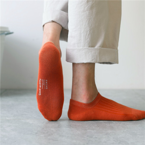 Summer Basic Print Men's Ship Socks Sweat Absorbent Solid Color Breathable Japanese Style Socks Men Ginger Deer Knitted Wholesaling