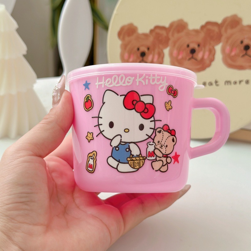 子供用ハンドルウォーターカップ幼稚園飲料水カップステッチ蓋付きマカロン漫画ミルクドリンクカップ|undefined