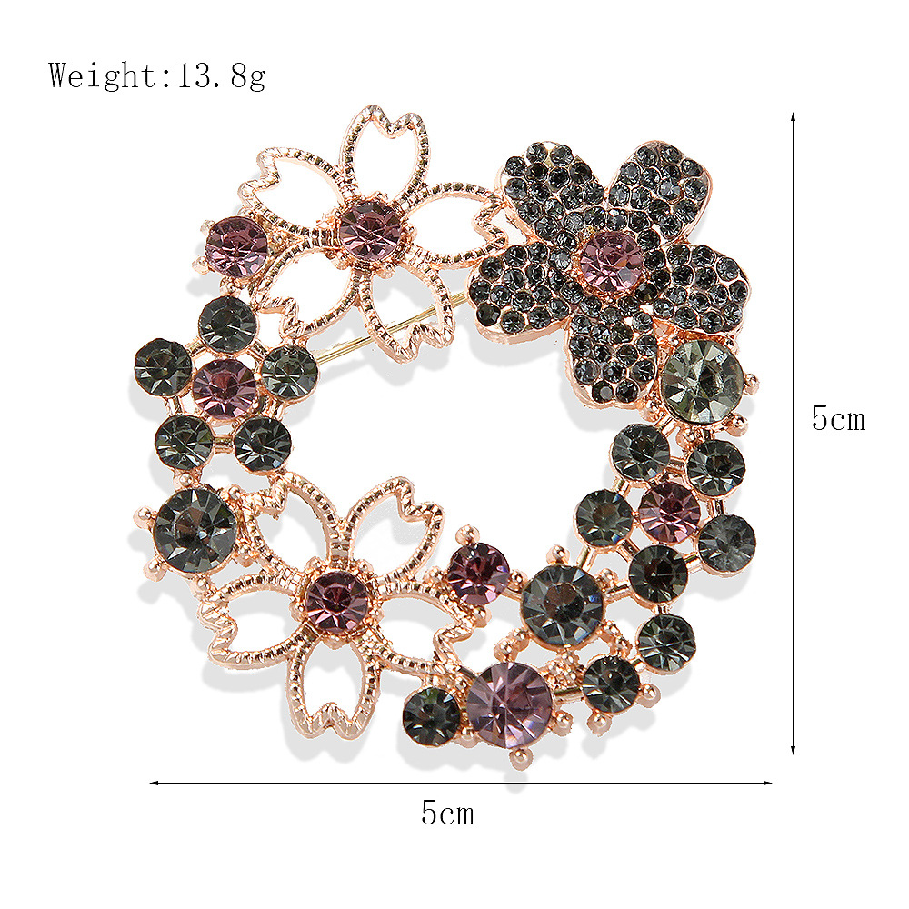 Korean Style Pearl Rhinestone Flower Brooch For Women Jewellery_voghion.com