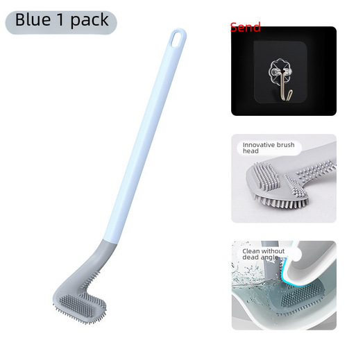Silicone Soft Bristle Toilet Brush Household with Base Wall-mounted No Dead Angle Bathroom Toilet Brush