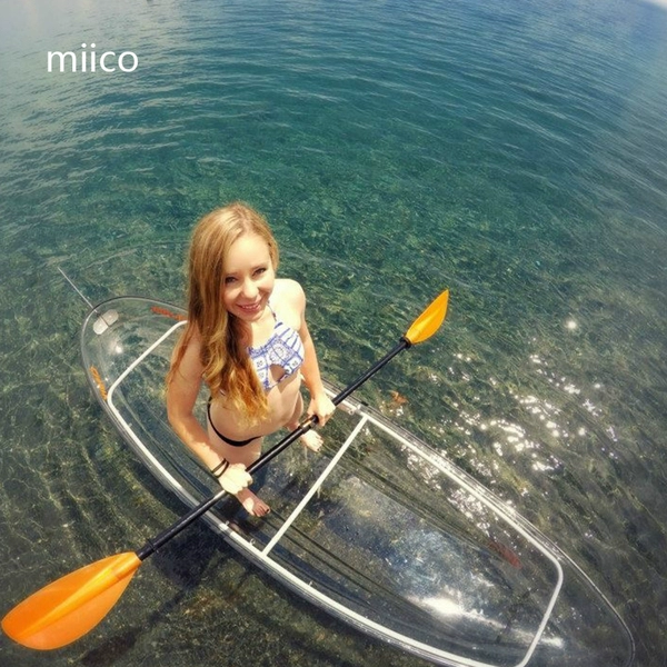 Transparent single person (simple match) + aluminum frame + 1 paddle 2.45 meters