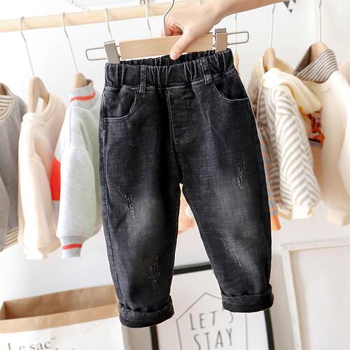 Children's winter pants for boys,  new model children's jeans, winter leisure pants for middle and small children, trendy