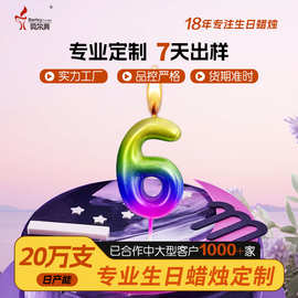 定制金色数字蜡烛镀金金色银色蛋糕蜡烛儿童创意0-9数字生日蜡烛