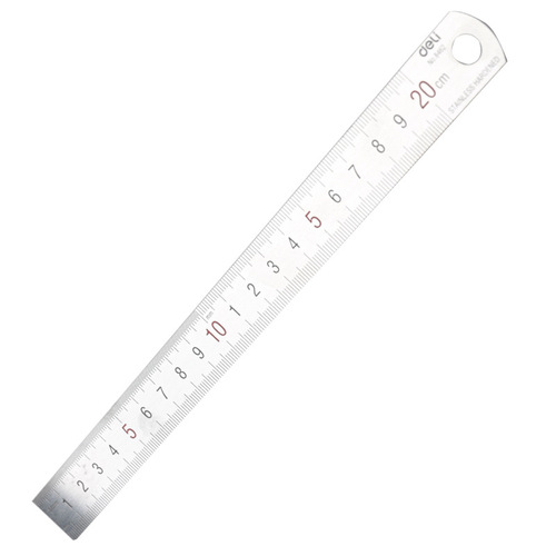 Deli 8462 steel ruler stainless steel ruler steel ruler iron ruler 20cm scale ruler centimeter measurement stationery metal