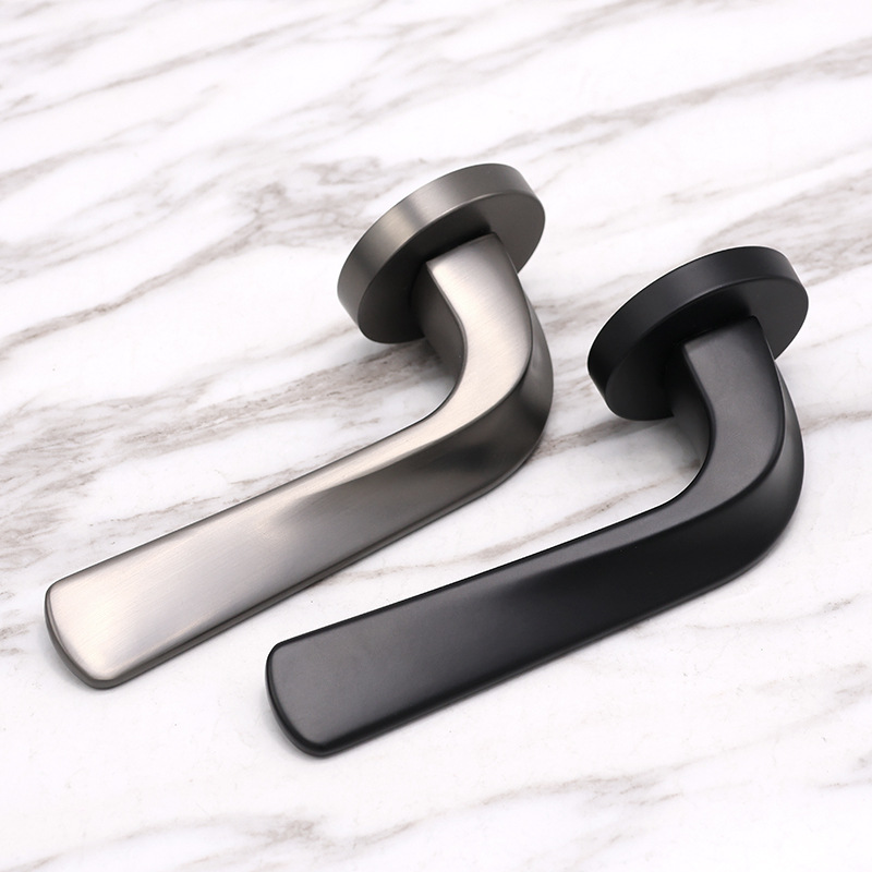 Lelang venta al por mayor de aleación de aluminio interior de baño manija de la puerta magnética de succión mudo estilo simple split manija de la cerradura de la puerta